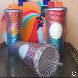 🌈Starbucks Venti Summer Pride ‘20 Studded Tumbler Venti 24 oz Rainbow NEW!